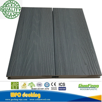 Plancher de terrasse extérieur imperméable en WPC, revêtement composite bois-plastique WPC à grain de bois, co-extrusion pour extérieur