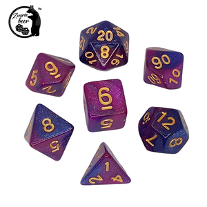Tùy Chỉnh Xúc Xắc D & D Đầy Sao Hai Màu Long Lanh Lấp Lánh Vũ Trụ Hỗn Hợp Đa Diện Dnd Xúc Xắc Cho <span class=keywords><strong>RPG</strong></span> Bảng Trò Chơi Xúc Xắc Với Pouch - Product Image 2