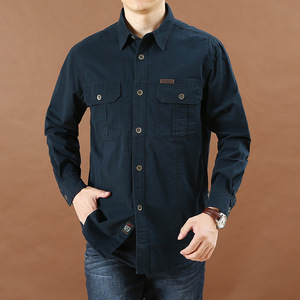 Camisas de Estilo Safari Personalizadas de Alta Calidad para <span class=keywords><strong>Hombre</strong></span>, Camisas de <span class=keywords><strong>Manga</strong></span> <span class=keywords><strong>Larga</strong></span> para <span class=keywords><strong>Hombre</strong></span>, Tallas Grandes, Camisas Casuales - Product Image 5