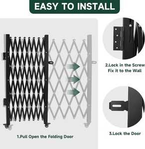 Portes de sécurité pliantes simples 72 "W X 50" H Porte en accordéon, Porte d'expansion de porte pliante, Clôture extensible en métal - Product Image 5