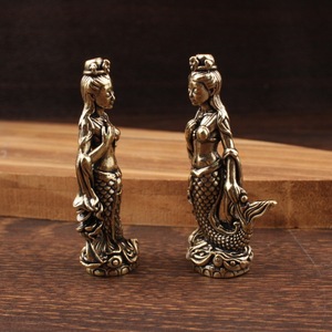 Adorno de Sirena Princesa de Latón, 2 Piezas, Decoración Vintage para el Hogar, Decoración para Sala de Estar - Product Image 3