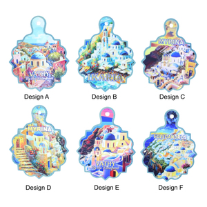 Juego de 7 Salvamanteles de Cerámica Mediterránea con Base de Madera, Resistentes al Calor, para Decoración de Mesa de Cocina - Product Image 3