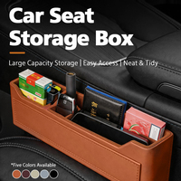 Organisateur universel en cuir pour l'espace entre les sièges de voiture, avec rangement multi-emplacements en PVC pour téléphone, câble et cartes