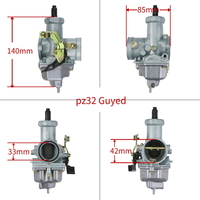 Carburateur de moto Kei Hin à manivelle et à câble 250-350CC PZ32 CG250 CG300 pour ATV QUAD Dirt Bike Scooter AUTO Dirt Bike