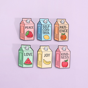 Renkli meyve suyu, karpuz, muz, çilek, portakal, meyve, japon ve kore tarzı aksesuarları broşlar, Metal rozetler - Product Image 4