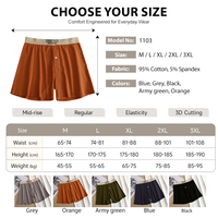 Caleçons Boxers Homme en Soie Glacée de Haute Qualité, Tricot Côtelé, avec Bouton, en Coton Respirant