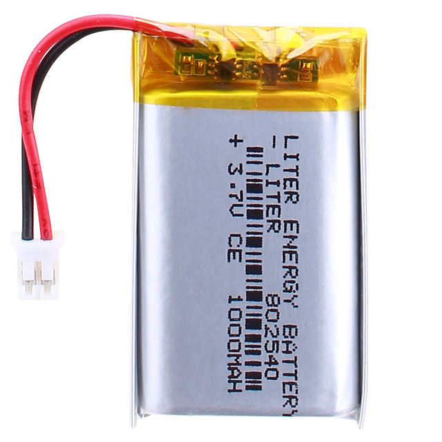 3.7V 1000mAh 802540 Polymer LiPo Lithium Battery for E-Book for Camera 2pin PH 2.0mm Connector in Stock