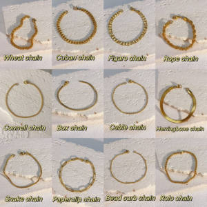 Pulsera de Cadena Cubana de Acero Inoxidable Chapada en Oro, Ajustable, Resistente al Agua y al Deslustre, para Mujer - Product Image 6