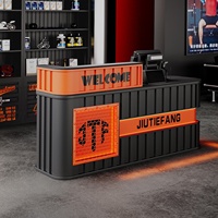 Comptoir de réception de style industriel en métal avec logo personnalisé, éclairage LED pour bar et bureau