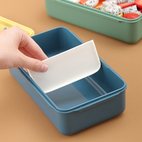 Boîte à lunch réutilisable en plastique PP de qualité alimentaire pour enfants d'école, adultes, extérieur, boîte à bento à une couche avec ensemble de couverts