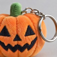 Pendentif/Porte-clés en peluche mini portable super doux, motif citrouille de dessin animé fantaisie pour Halloween, vente en gros de poupées et figurines de Chine