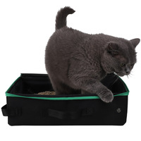 Boîte à litière pour chat en tissu imperméable pliable portable pour voyage et stockage