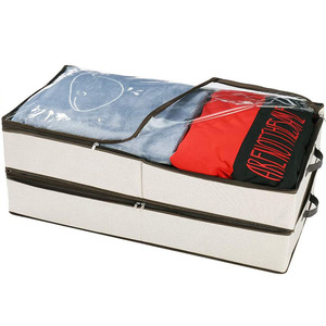 Foldable Waterproof Clear Top Lid Wall Linen Clothes Blankets Toys Under Bed Storage Bag