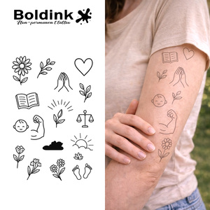 <span class=keywords><strong>Tatuaje</strong></span> Temporal Semipermanente de Tinta Jagua, Diseño Realista de Cara de Bebé con Margaritas, Resistente al Agua, Larga Duración (2 Semanas), Personalizado por Boldink - Product Image 1