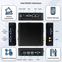 Mini PC Industrial Compacto Sin Ventilador, CPU Opcional, RAM y SSD Personalizables, DC12V, Bajo Consumo, Windows, Linux