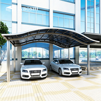 Cochera para Auto con Estructura de Aleación de Aluminio, Impermeable, Resistente, Color Gris, con Estilo Personalizable para Jardín y Estacionamiento