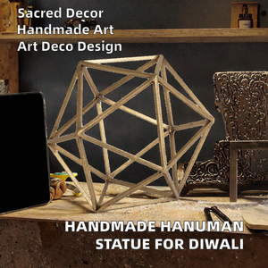 Nueva Estatua Artesanal Ecológica de Metal Estilo Art Deco del Dios Mono Hindú Hanuman, Adornos Religiosos para Templo o Mesa para Diwali - Product Image 2