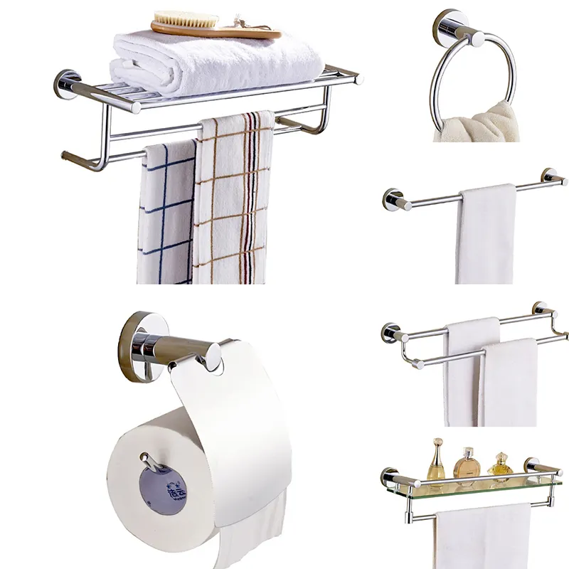 Bathroom Accessories Sanitary Hardwares Bathroom Fittings Towel Rack Zinc Alloy+stainless Steel Chrome