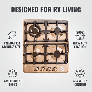 Cuisinière à gaz encastrable AGA certifiée <span class=keywords><strong>pour</strong></span> <span class=keywords><strong>camping</strong></span>-<span class=keywords><strong>car</strong></span>, 4 brûleurs, acier inoxydable 304, <span class=keywords><strong>pour</strong></span> <span class=keywords><strong>camping</strong></span>-<span class=keywords><strong>car</strong></span>, caravane, <span class=keywords><strong>camping</strong></span> - Product Image 3