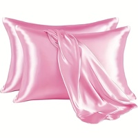 Lot de 2 taies d'oreiller en satin, douces et soyeuses, avec fermeture à rabat, ensemble de taies d'oreiller de luxe respirantes pour lit
