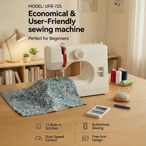 Machine à coudre électrique domestique UFR-725 à faible bruit, très vendue, avec point boutonnière pour la couture quotidienne, la confection de vêtements et le bricolage - Product Image 4