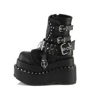 <span class=keywords><strong>Bottes</strong></span> Gothique Punk à bout large, talon haut 5-8 cm, fermeture éclair latérale, doublure en microfibre, rivets tête de mort, style Subculture Heavy Industry pour femme - Product Image 5