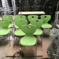 Chaise de bureau ergonomique empilable en plastique PP traditionnelle, mobilier scolaire commercial écologique pour le bureau à domicile
