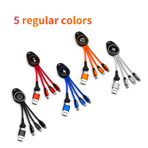 Tất cả trong một LED Light Up Logo sạc nhanh cáp, Keychain USB sạc cáp cho cung cấp cho aways Quà tặng khuyến mãi - Product Image 2