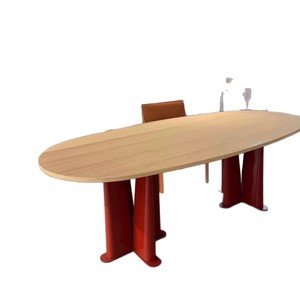 Oval Solid Wood Dining <b>Table</b> Modern Office Desk Nordic Style Stable Structure 71cm Space Adult Use - Product Image 5