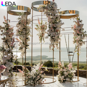 LEDA Wedding Decoration Circle Gold Metal Arch <b>Backdrop</b> Round Arch <b>Stand</b> for wedding party decor - Product Image 2