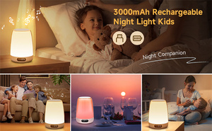 Điều khiển bằng ứng dụng Loa Bluetooth Đồng hồ báo thức trẻ em Đèn ngủ nhiều màu RGB Huấn luyện giấc ngủ kiểu châu Âu Âm thanh tiếng ồn trắng Đèn ngủ an thần - Product Image 6