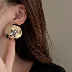 चांदी पिन धातु स्ट्रिप अर्ध-सर्कल बालियां महिलाओं को अतिरंजित ठंडे हवा से भरा हुआ फैशन स्वभाव बालियां - Product Image 6