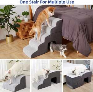 Pet Stairs Luxury <b>Dog</b> Ramp Tunnel House Set Foam Climbing Ladder <b>for</b> High <b>Bed</b> <b>Sofa</b> Wholesale Factory Vendor Bulk - Product Image 3
