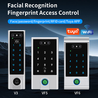 Sistema de Control de Acceso Inteligente Yistar con Carcasa Metálica Impermeable, WIFI, Tuya Smart, Reconocimiento Facial, Huella Dactilar y Tarjeta Inteligente, con Función de Intercomunicador