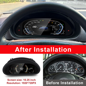 Tablero de Instrumentos Antirreflejo STWEI para <span class=keywords><strong>BMW</strong></span> Serie 3 <span class=keywords><strong>E46</strong></span> 1999-2004, Panel Android CARPLAY, Cabina Virtual, Tablero Digital LCD, Velocímetro - Product Image 4