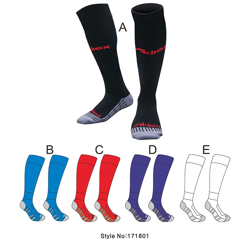 OEM Low MOQ compression running socks custom long black football socks