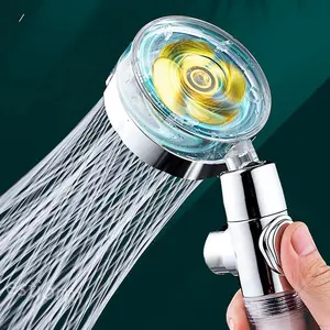 Hortum ve tutucu ile su filtresi duş başlığı 360 döndürülmüş yüksek basınçlı su tasarrufu el pervane duş Fan ile