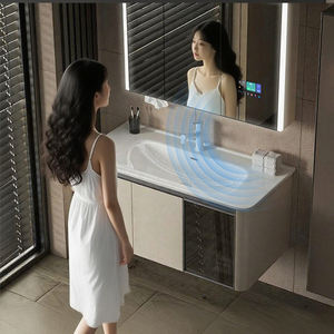 Espejo LED Inteligente Moderno sin Marco con Pantalla Táctil Android, Desempañado por IA, Música Bluetooth y Estación Meteorológica para Renovación del Hogar - Product Image 3