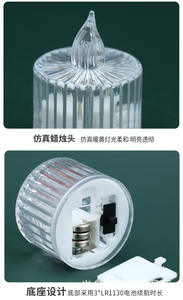 Vente en gros <span class=keywords><strong>bougie</strong></span> électronique en plastique <span class=keywords><strong>LED</strong></span> rayures verticales Transparent sans flamme <span class=keywords><strong>fausse</strong></span> <span class=keywords><strong>bougie</strong></span> à thé pour décoration de mariage saint-valentin - Product Image 5