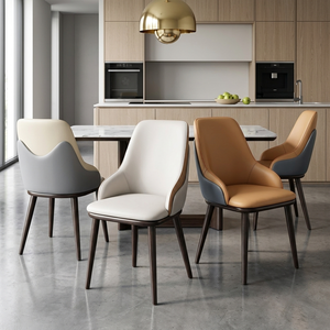 <span class=keywords><strong>Sedie</strong></span> da Pranzo Moderne Minimaliste in <span class=keywords><strong>Pelle</strong></span> PU con <span class=keywords><strong>Schienale</strong></span> <span class=keywords><strong>Alto</strong></span> e Gambe in Ferro per Casa, Caffè e Hotel - Product Image 3