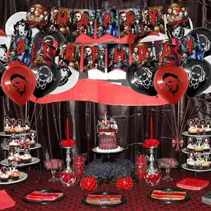 Adultos Aniversário Fontes Festa Thriller Killer Role Theme Aniversário 100 Pcs Horror Filme Festa Decorações Set