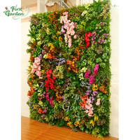 Feuilles de plantes artificielles vertes, feuilles de fougère, fleurs d'orchidées, décoration murale, panneau de fond, jardin vertical, plastique