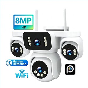 Telecamera CCTV WiFi PTZ H.265, Impermeabile IP65, Audio Bidirezionale, Pan-Tilt, Visione Notturna a Doppia Luce, Archiviazione su TF e Cloud - Product Image 1
