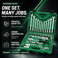 Boîte de rangement portable, 61 pièces, 6,3 x 12,5 mm, ensemble d'outils de réparation automobile, outils à main polyvalents pour électriciens automobiles et projets de bricolage
