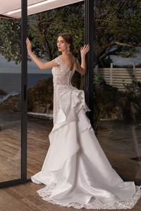 Robes de mariée sirène africaines personnalisées 2024 dentelle amovible traînant blanc Beige robe de mariée en tulle Vestidos De Novia - Product Image 6