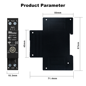 Rmshebei tuya wifi thông minh ngắt mạch 63A 1P + N Đồng hồ điện hẹn giờ điện áp bảo vệ rò rỉ hiện tại với đo sáng MCB - Product Image 3
