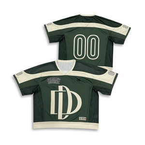 Camiseta de Fútbol Americana Personalizada Extra Grande Negra con Logotipo Bordado por Sublimación, Estilo <span class=keywords><strong>Americano</strong></span> para Fanáticos, Hombros Caídos - Product Image 2