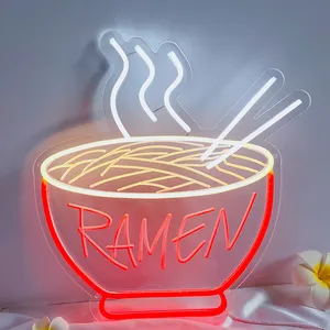 DIVATLA In Stock Factory Supplier Ramen Shaped Hot Noodles Food Sign Led Business Japanese neon sign