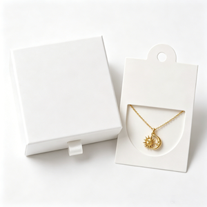 Eco-friendly Jewelry <b>Boxes</b> With Necklace Ring Display Cards Custom Gold Logo For <b>Small</b> Gift Storage - Product Image 2