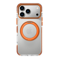 Coque magnétique transparente en acrylique rigide pour iPhone 14 15 16, support pivotant à 360 degrés, possibilité de personnaliser le logo pour les cadeaux d'entreprise